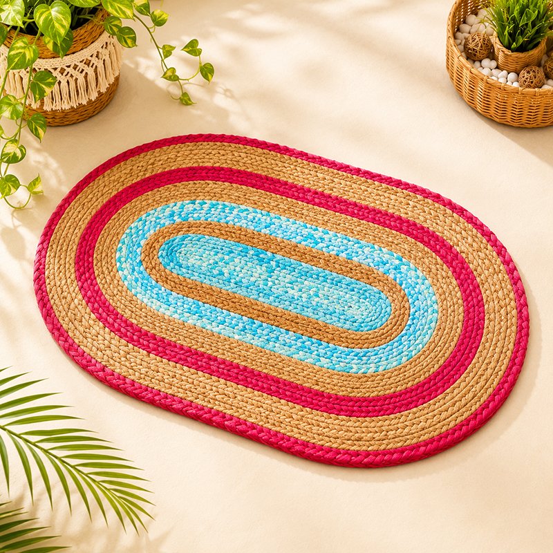 Colourful Oval Floor Mat
