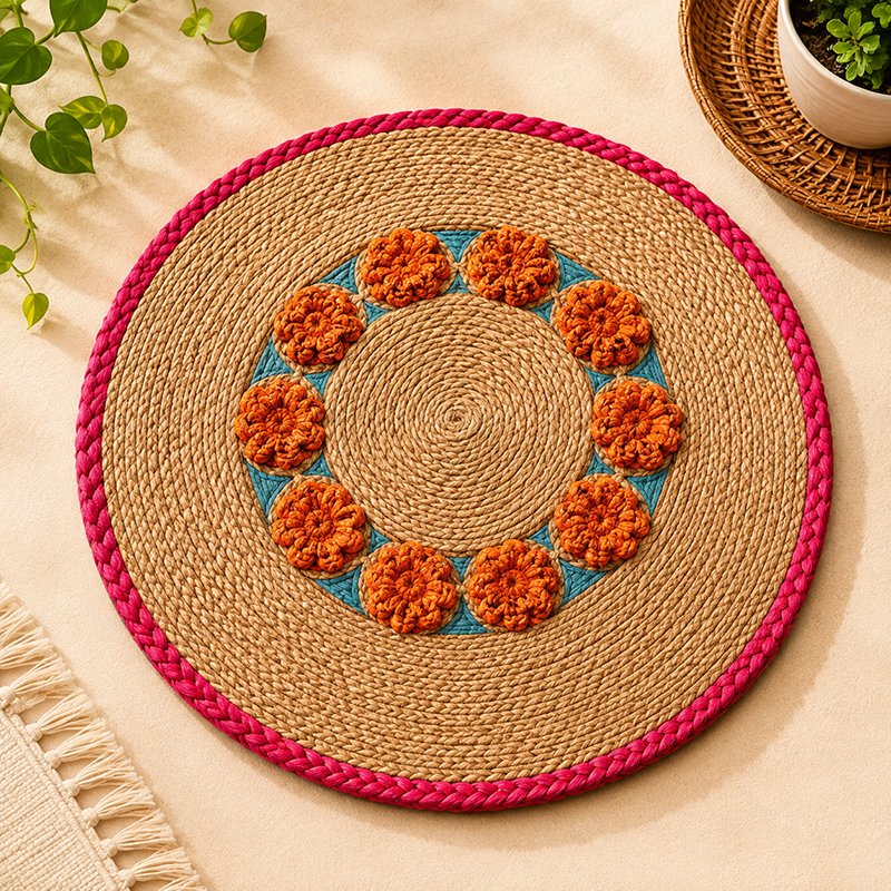 Round Handwoven Decorative Mat