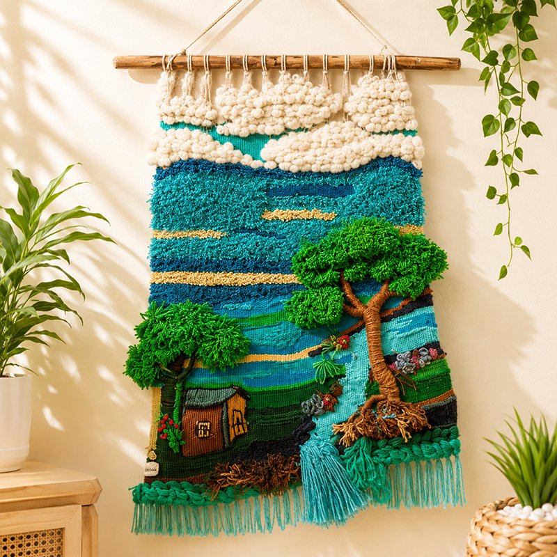 Handmade Embroidered Wall Hanging