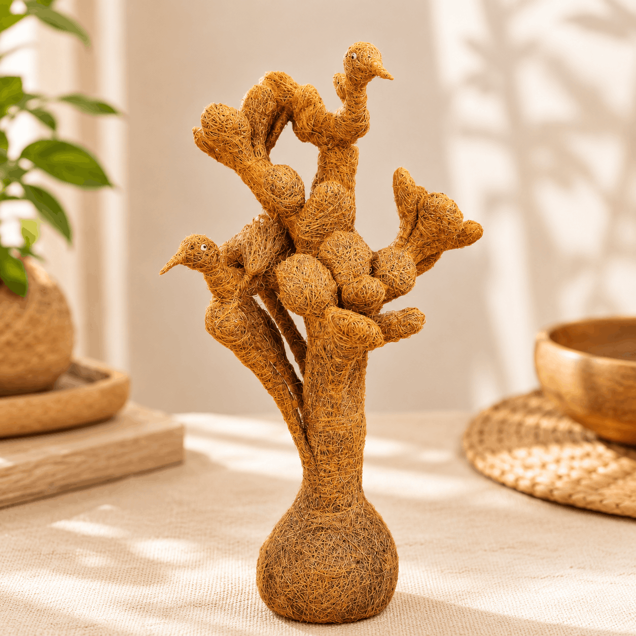Handmade Natural Fibre Tree Sculpture
