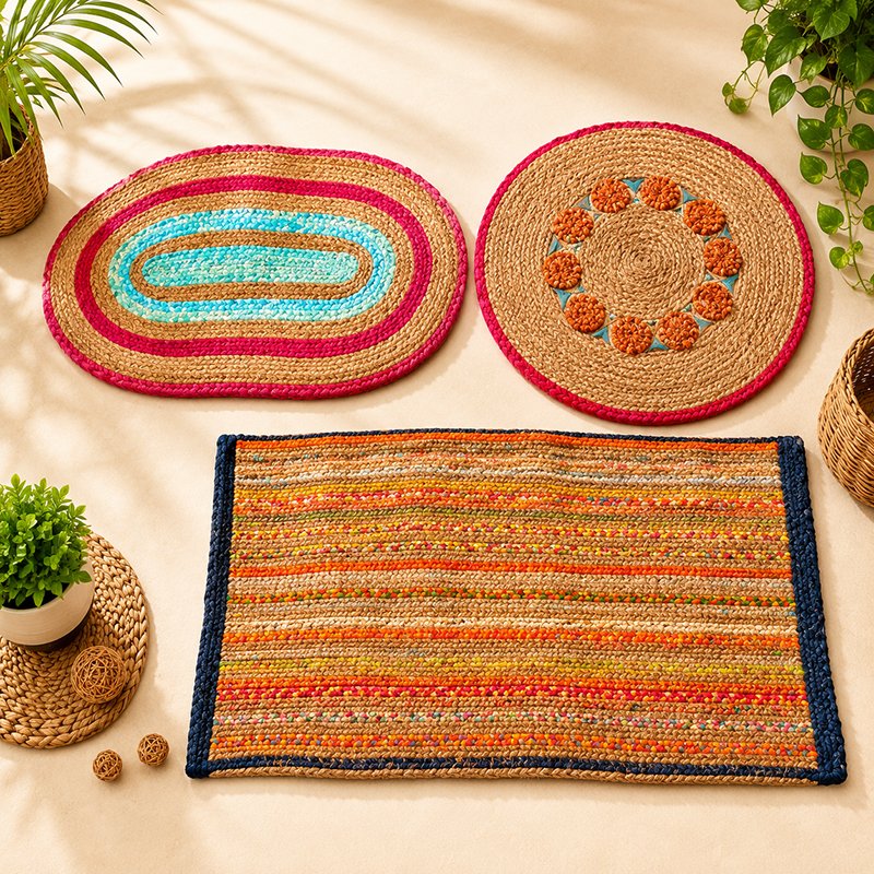 Handmade Natural Fibre Mat Set